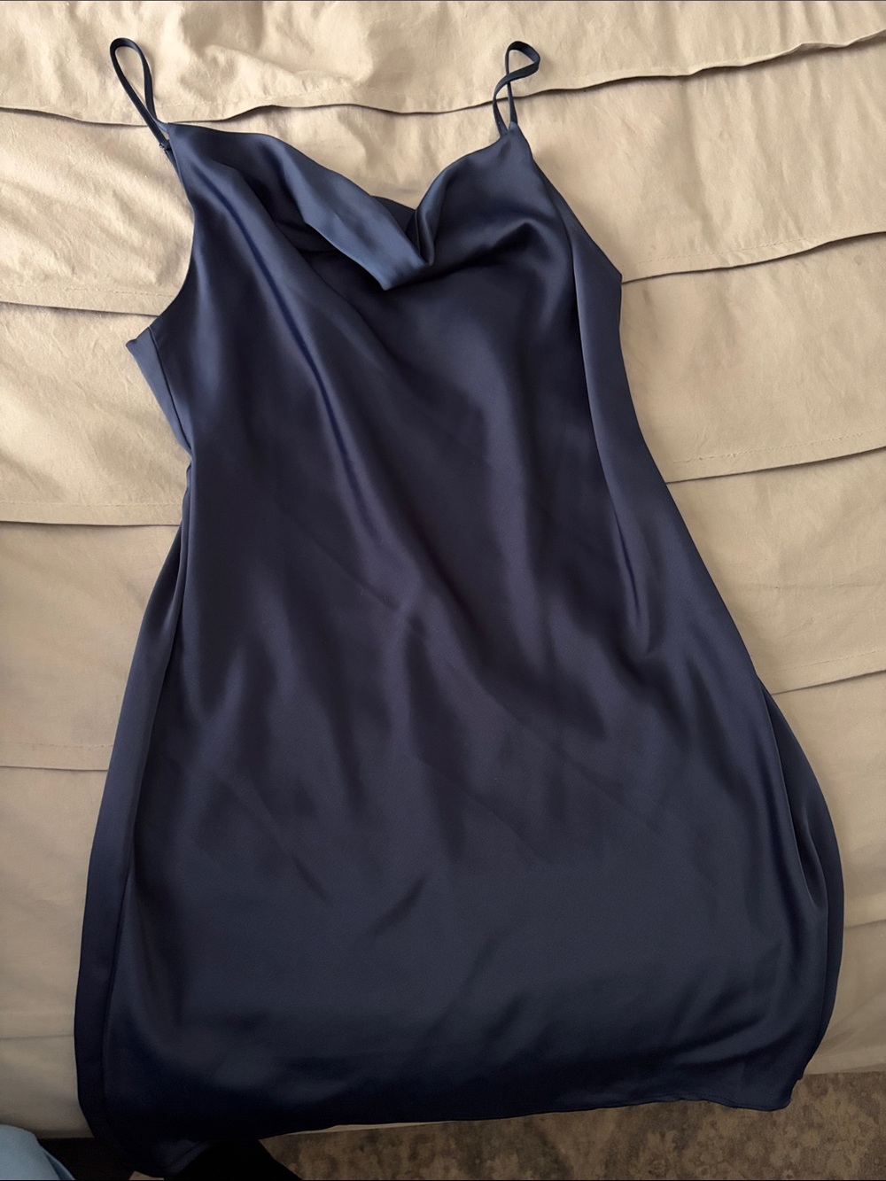 Urban Outfitters Navy Cowl Slip Dress with Spaghetti Straps